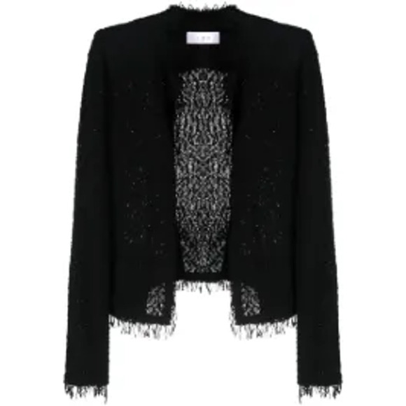 IRO Jackets & Blazers - Iro 'Shavani' Black Fringed Cotton Jacket Size 40